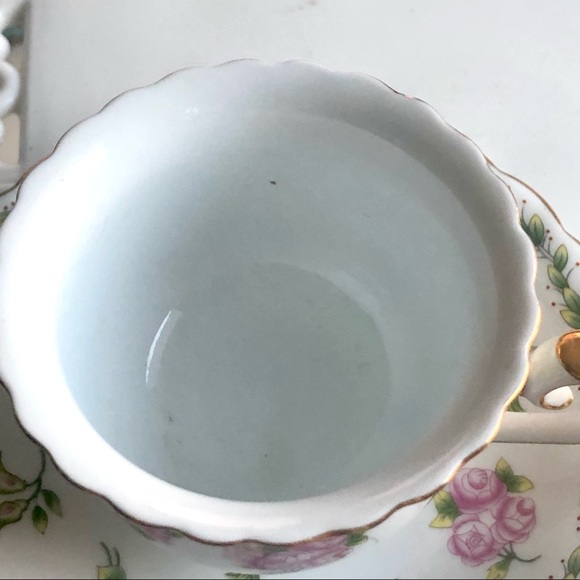 Sweet Shabby Chic Style Pink Roses Teacup & Saucer - Picture 6 of 9